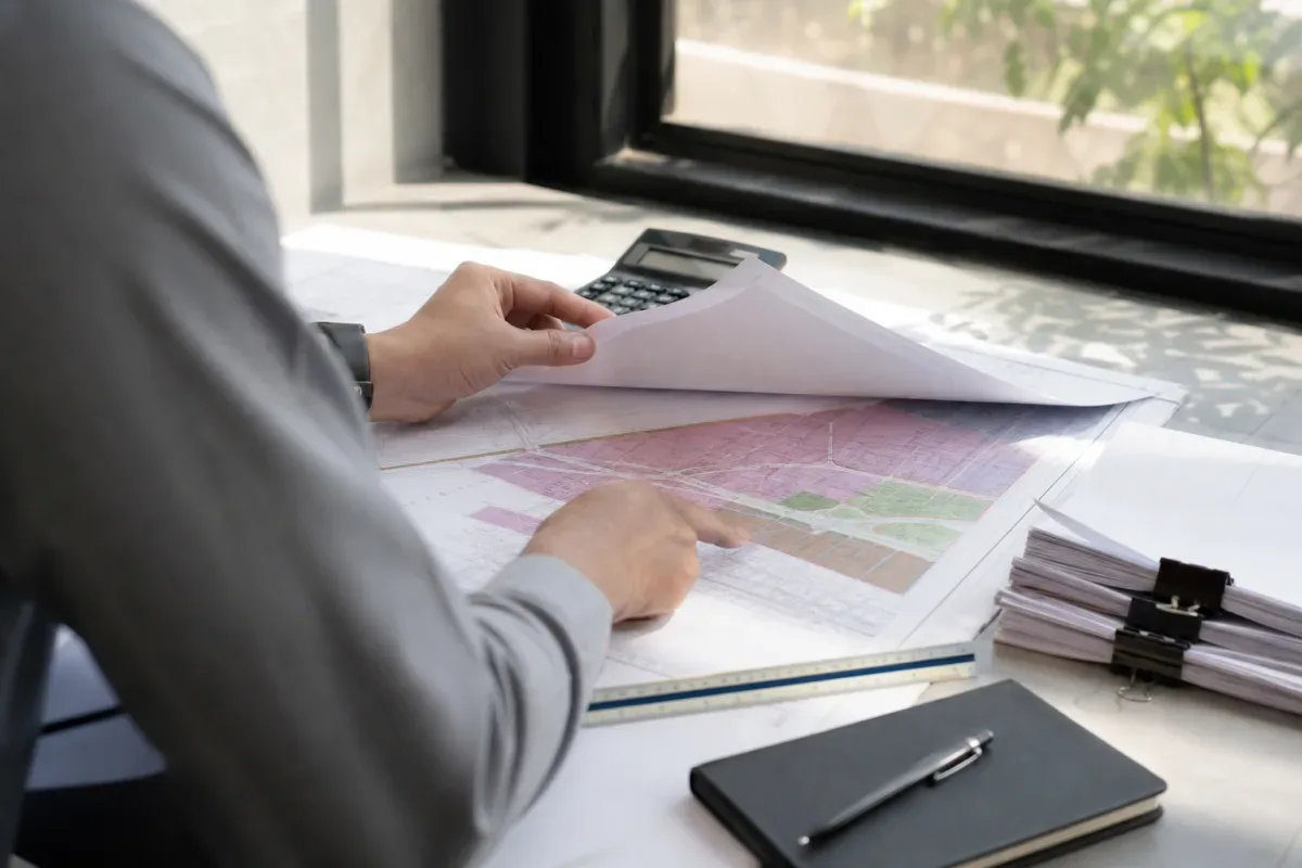 Người mua đối chiếu bản đồ quy hoạch với ranh giới khu đất