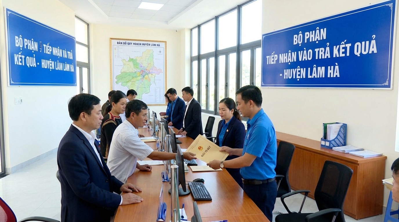Bộ phận một cửa và quy trình xin cung cấp thông tin quy hoạch tại huyện Lâm Hà