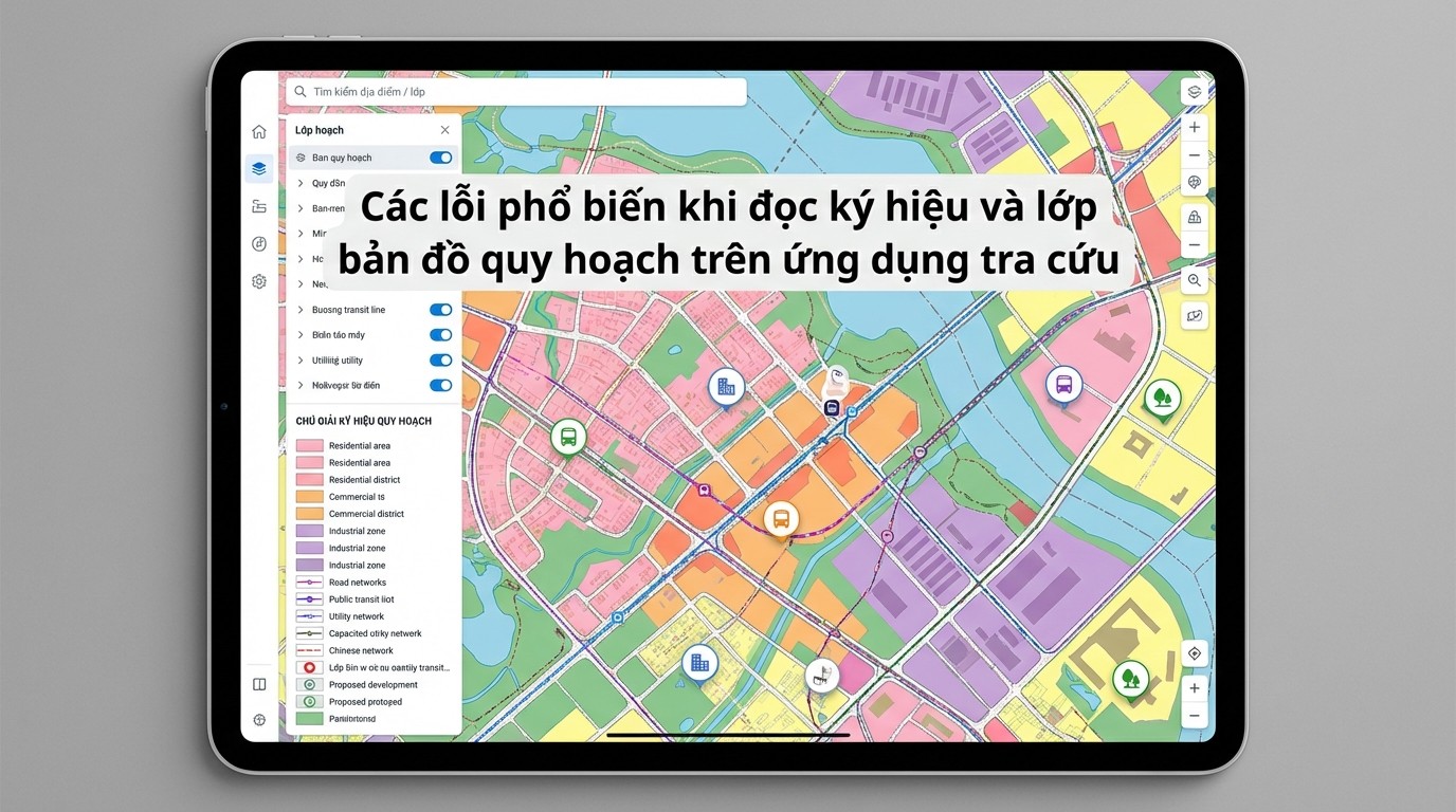 Các lỗi phổ biến khi đọc ký hiệu và lớp bản đồ quy hoạch trên ứng dụng tra cứu