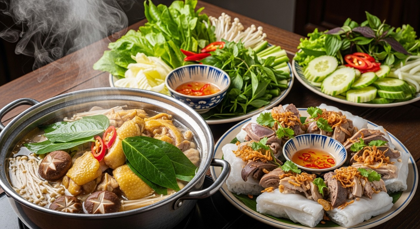 cac-mon-dac-san-nam-ban-nhu-lau-ga-la-e-banh-uot-long-ga-va-rau-cu-dia-phuong