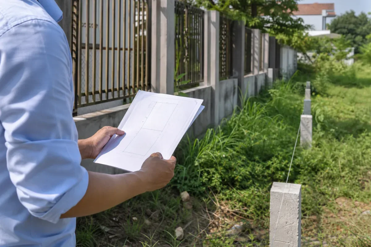 Người mua đối chiếu sơ đồ thửa đất với ranh giới thực tế