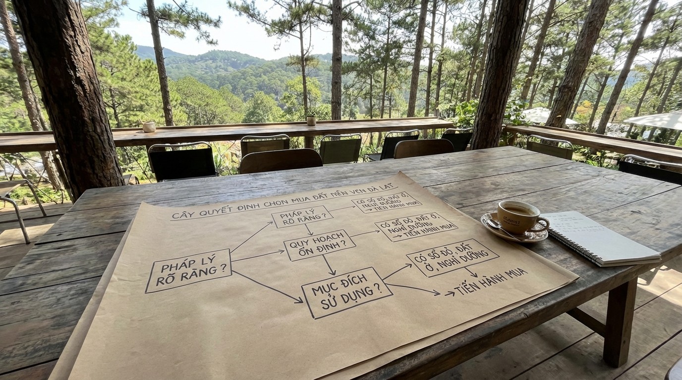 Cây quyết định chọn mua đất nền ven Đà Lạt dựa trên pháp lý, quy hoạch và mục đích sử dụng