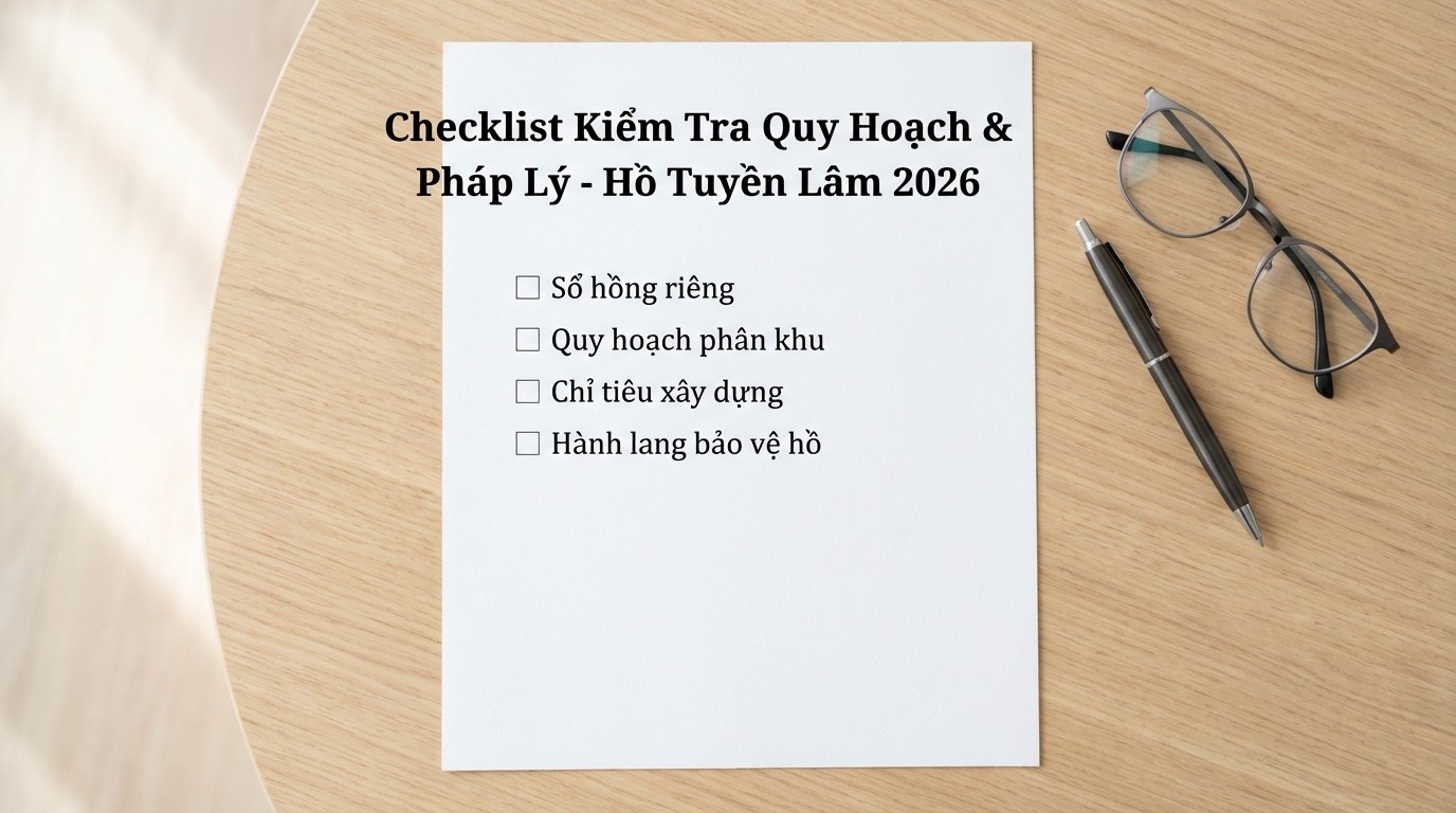 Checklist kiểm tra quy hoạch phân khu và pháp lý đất ven Hồ Tuyền Lâm năm 2026