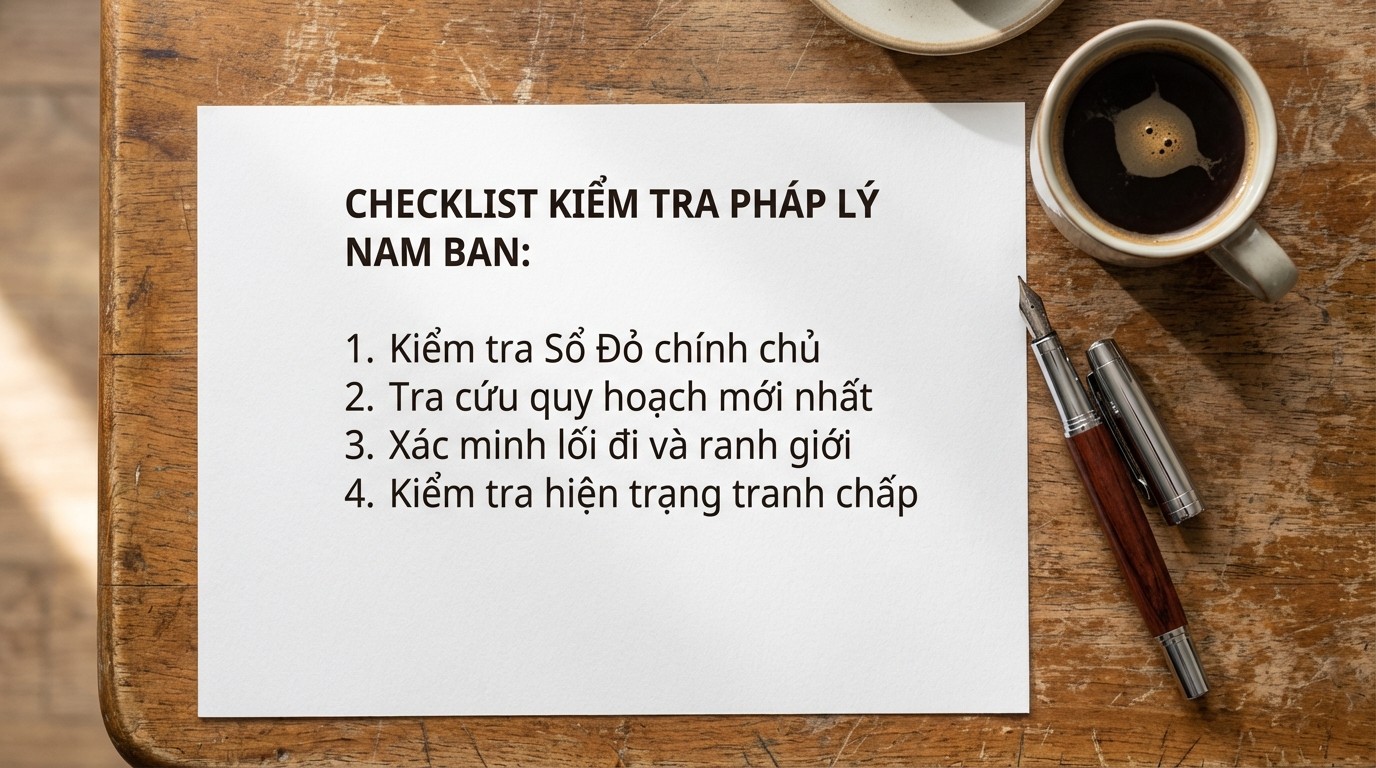 Checklist kiểm tra sổ đỏ, quy hoạch và lối đi khi mua đất tại Nam Ban