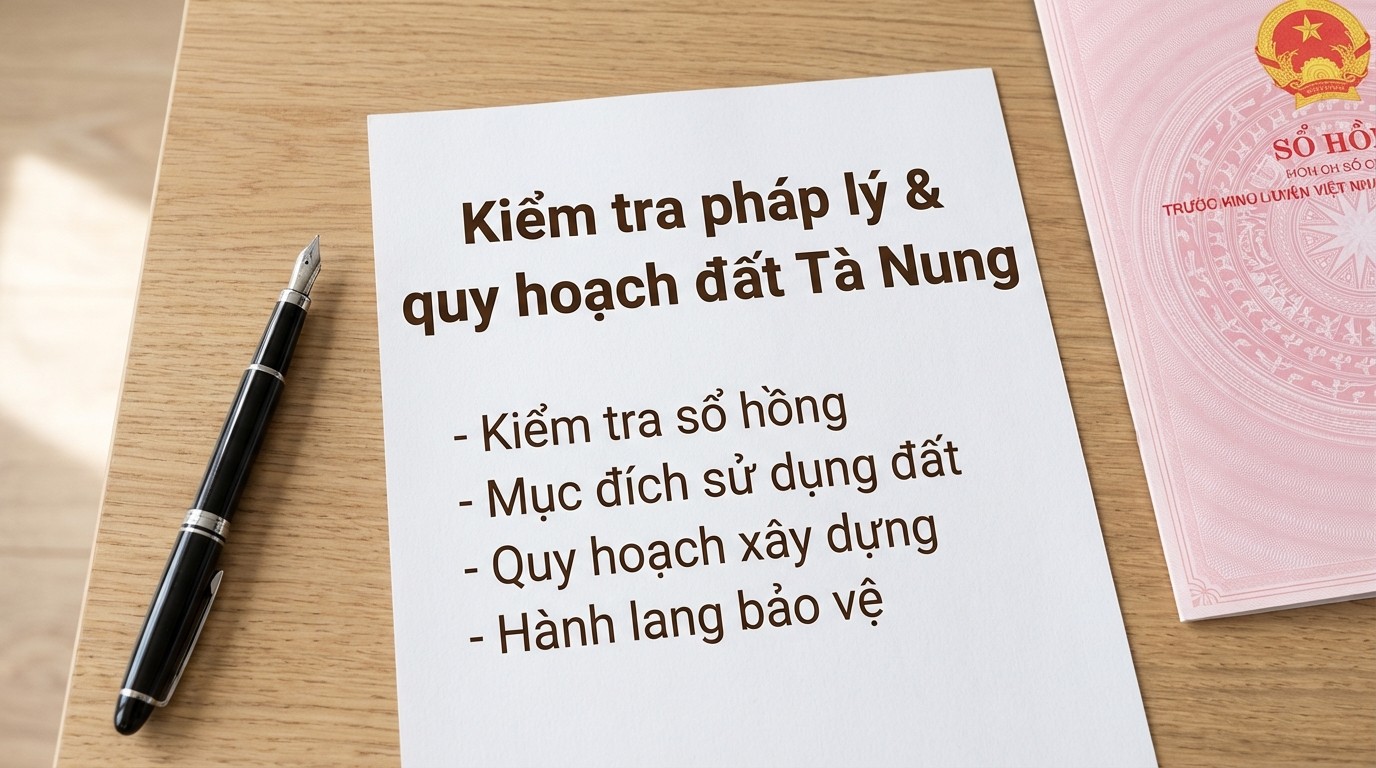 Checklist kiểm tra sổ hồng, mục đích sử dụng và quy hoạch đất tại Tà Nung