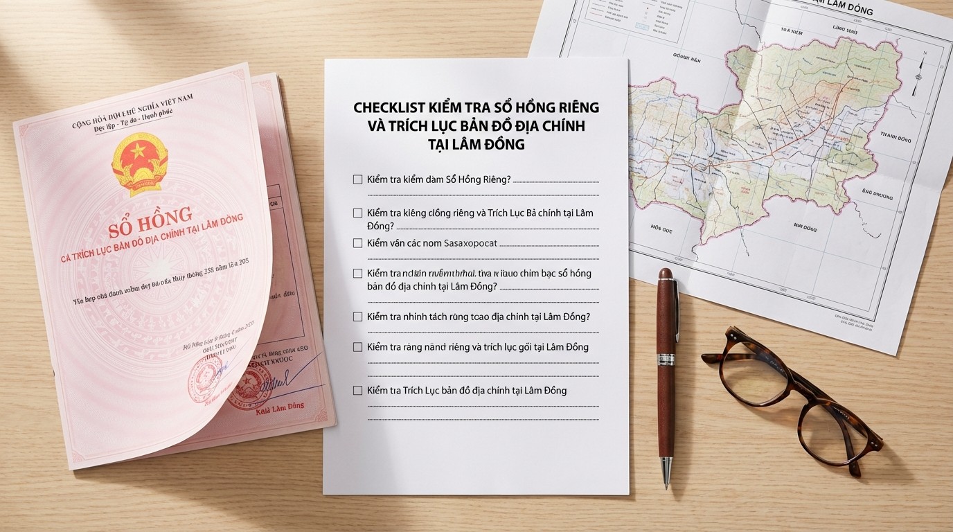 Checklist kiểm tra sổ hồng riêng và trích lục bản đồ địa chính tại Lâm Đồng