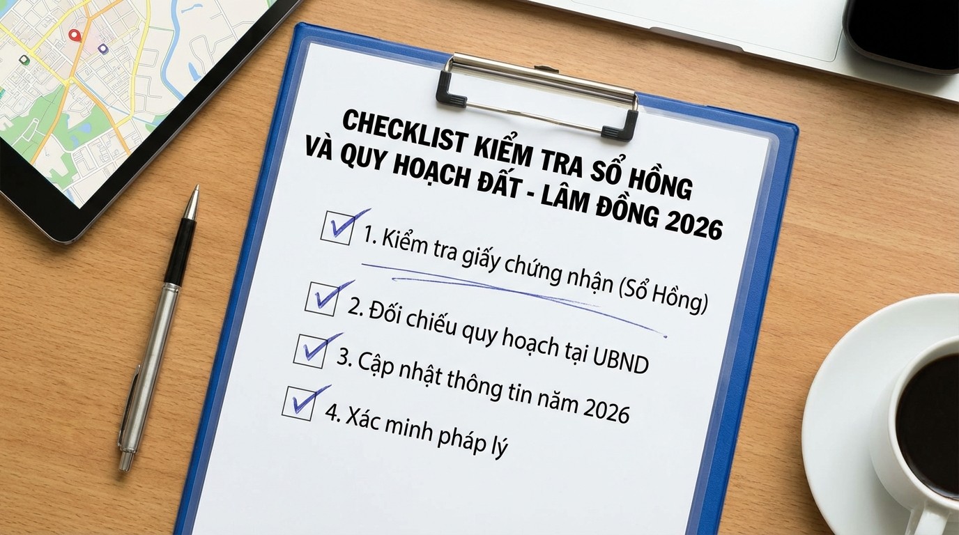 Checklist kiểm tra sổ hồng và quy hoạch đất tại Lâm Đồng năm 2026