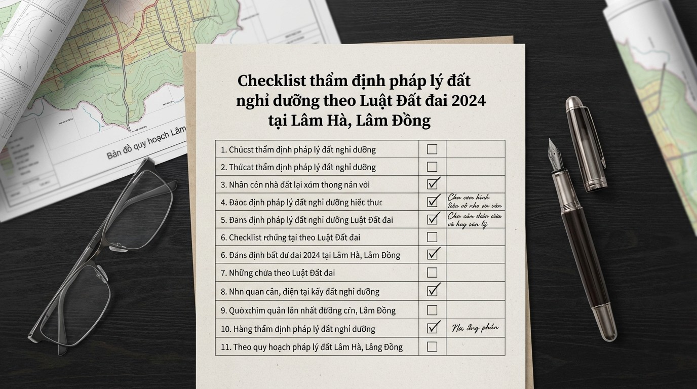 Checklist thẩm định pháp lý đất nghỉ dưỡng theo Luật Đất đai 2024 tại Lâm Hà, Lâm Đồng