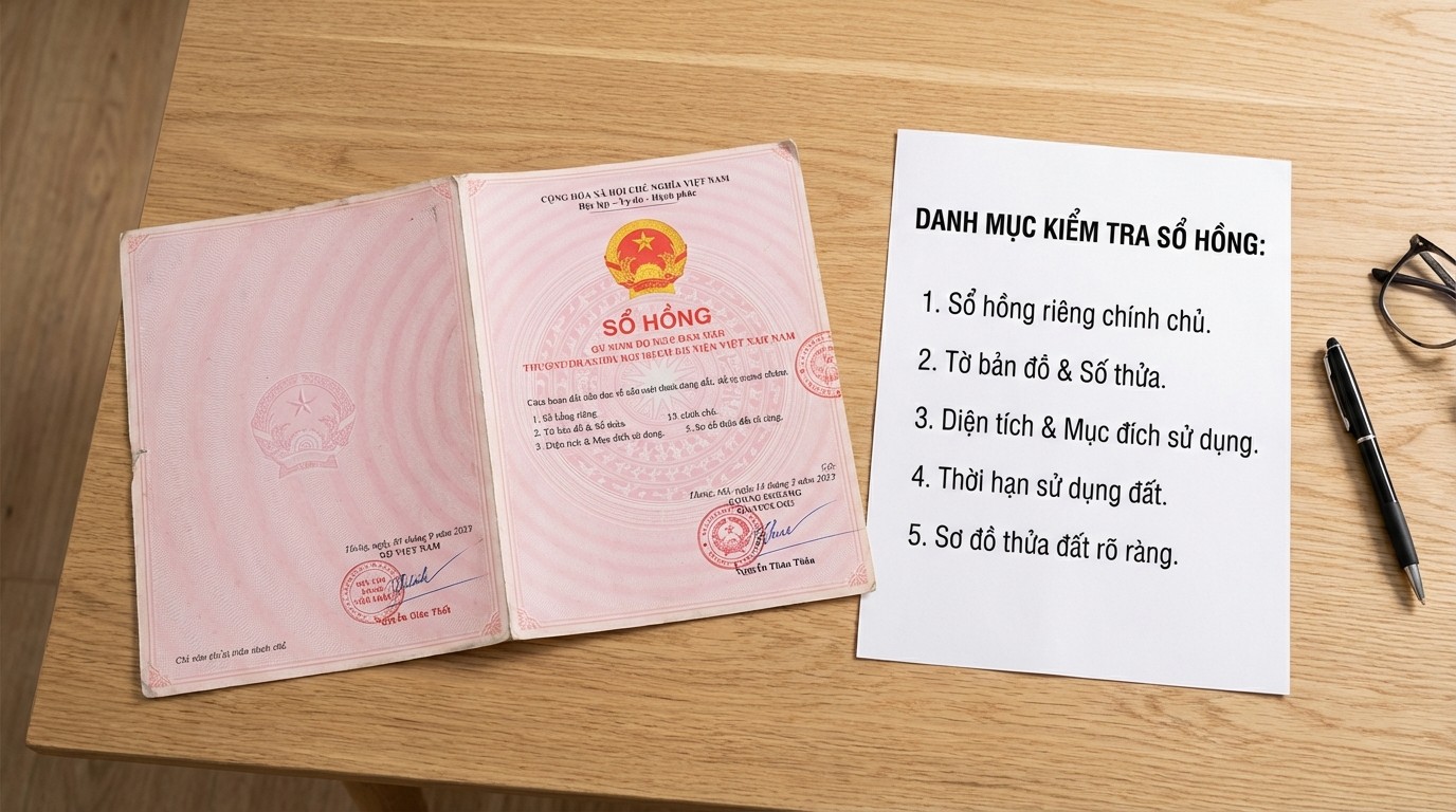Danh mục kiểm tra sổ hồng riêng và thông tin thửa đất khi mua đất Lâm Hà