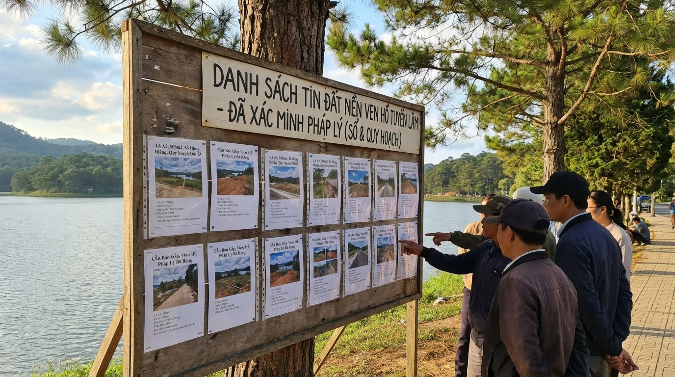 Danh sách tin đất nền ven Hồ Tuyền Lâm đã xác minh pháp lý theo tiêu chí sổ và quy hoạch