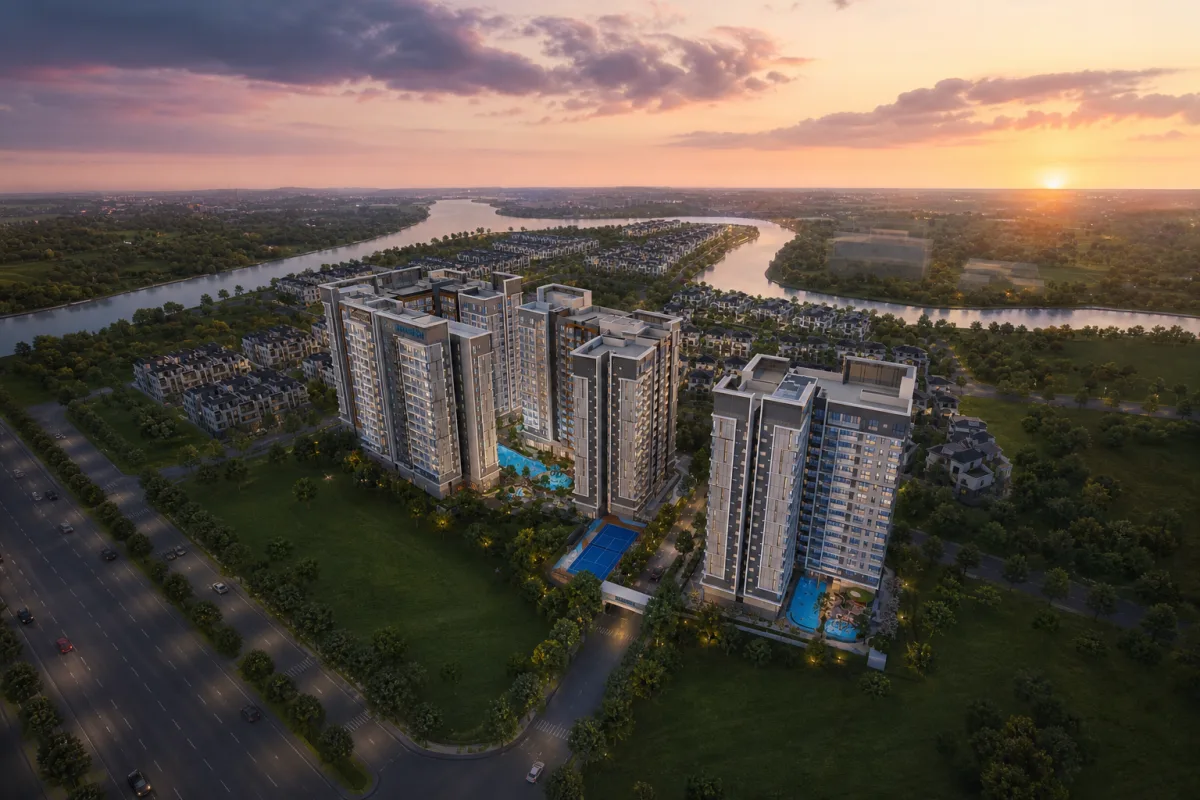 Dự án Gladia Heights nhìn từ trên cao (phối cảnh minh hoạ)
