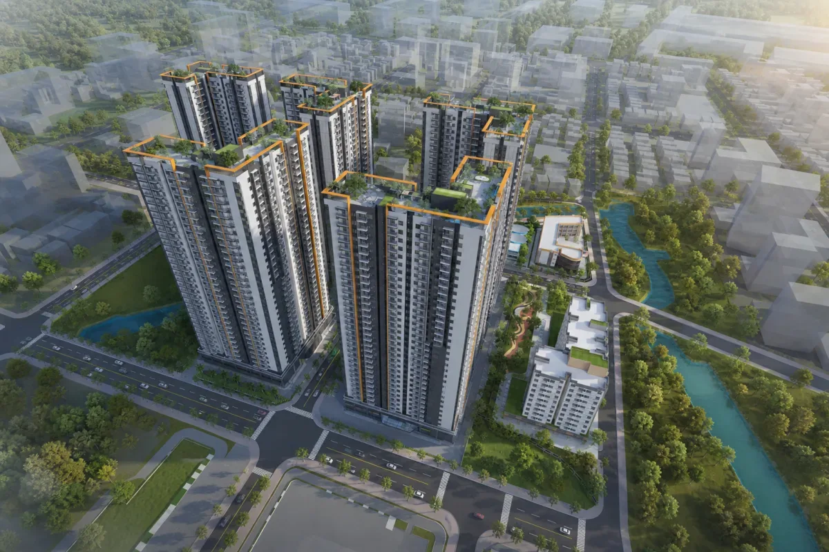 Dự án Khu dân cư NBB Garden III nhìn từ trên cao (phối cảnh minh hoạ)