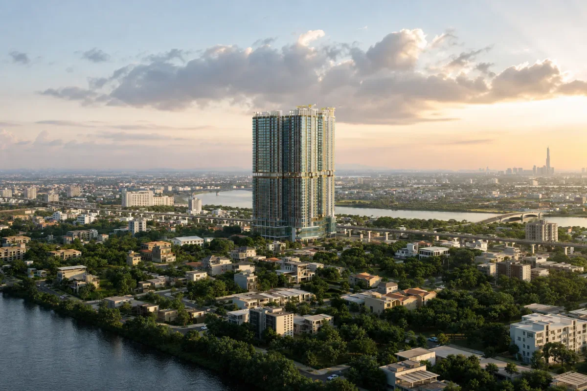 Dự án The Emerald Boulevard nhìn từ trên cao (phối cảnh minh hoạ)