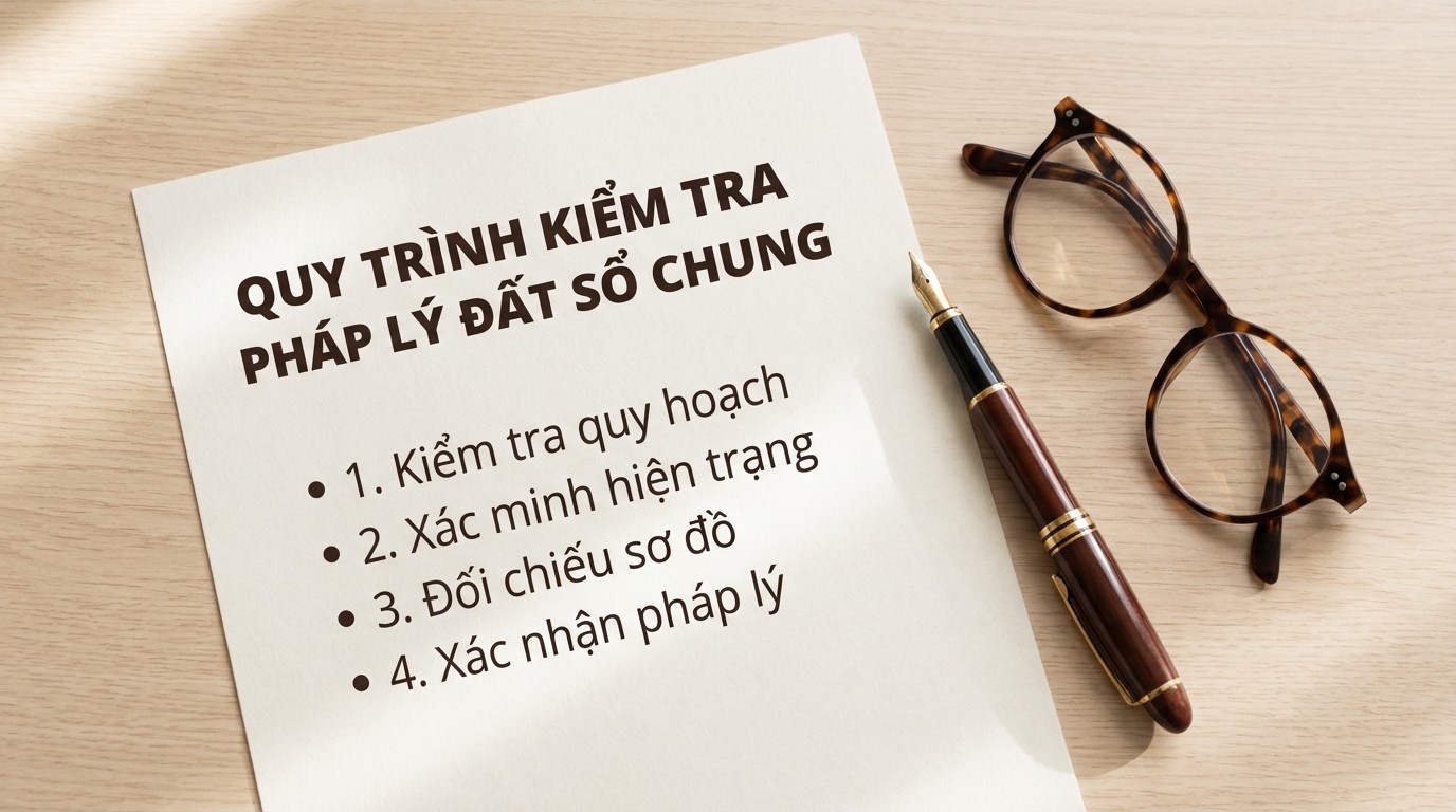 Quy trình kiểm tra pháp lý trước khi đặt cọc Mua Đất Sổ Chung
